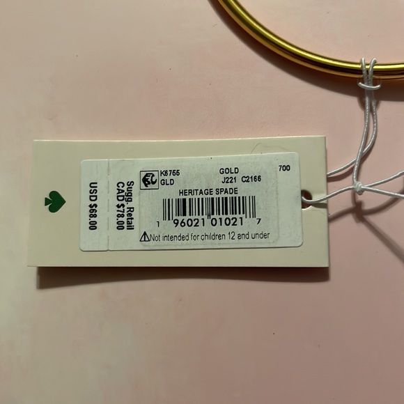 Kate Spade gold heart and arrow cuff bangle bracelet - Picture 7 of 9